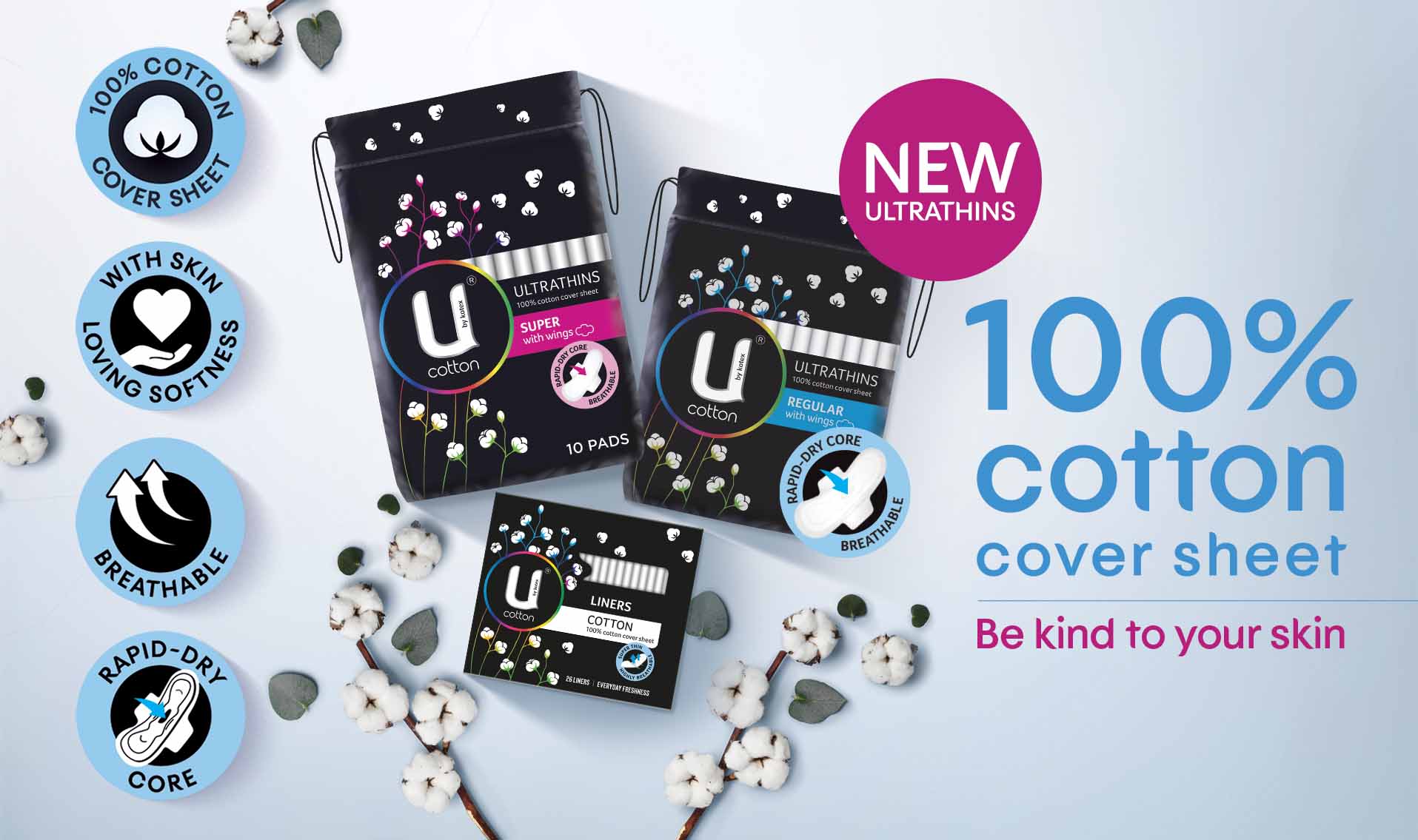 U by Kotex Cottons Range Icons Desktop