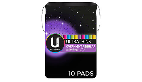 U by Kotex Ultrathin Overnight Regular Pads with Wings U by Kotex Ultrathin Overnight Regular Pads with Wings